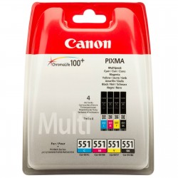 Canon CLI-551 Multipack, cartuse BK+C+M+Y, 4 x 7ml