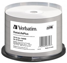 VERBATIM CD-R AZO 52X 700MB Wide Thermal PRINT, NO ID ( 43756), 50buc/spindle