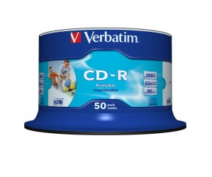 Verbatim CD-R 52X 700Mb AZO Wide Inkjet Printable No ID ( 43438),  set 50 bucati