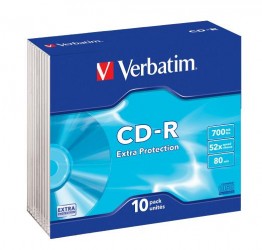 Verbatim CD-R 52x 700 Mb ExtraProtection, Slim Case (43415)