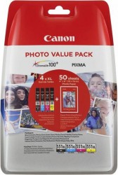 Canon CLI-551XL Multipack, cartuse CLI551XL: BK+C+M+Y (4 x 11 ml) + hartie photo