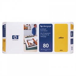 HP C4823A Yellow Printhead + Printhead Cleaner (80)
