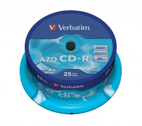 Verbatim CD-R 52x 700Mb AZO Crystal (43352), set 25 bucati